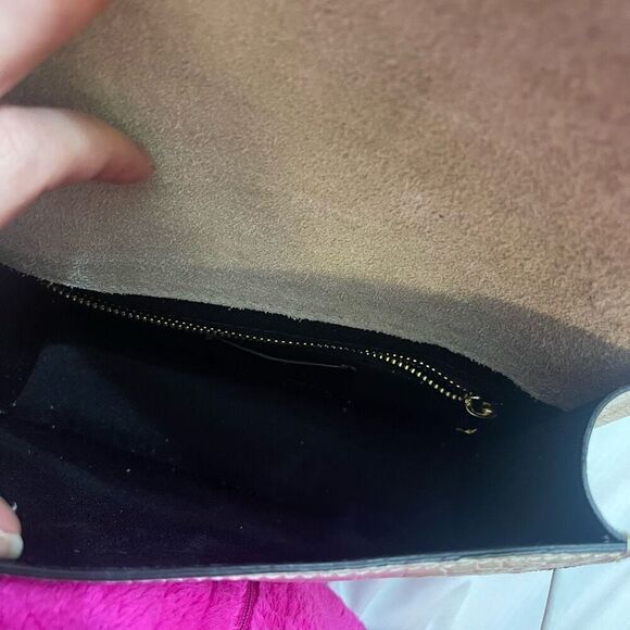 House of Harlow 1960 Handbag Croc Embossed Italian Leather Ivory - Picture 12 of 14